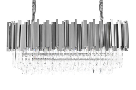 Imperial Long Silver 90 függőlámpa – acél, kristály