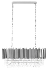 Imperial Long Silver 90 függőlámpa – acél, kristály