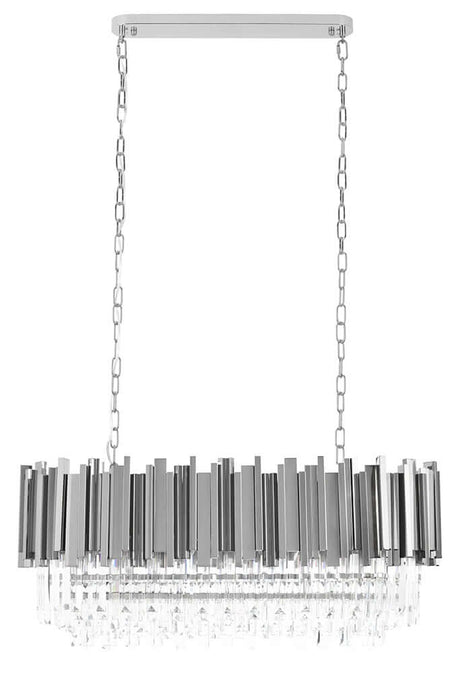 Imperial Long Silver 90 függőlámpa – acél, kristály