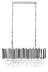 Imperial Long Silver 90 függőlámpa – acél, kristály