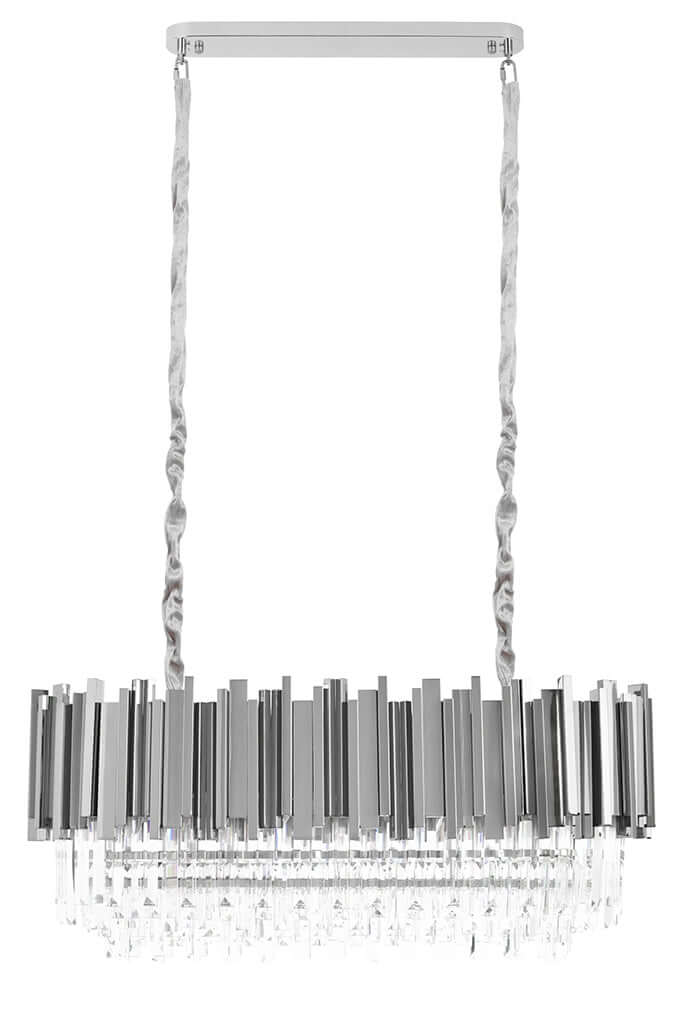 Imperial Long Silver 90 függőlámpa – acél, kristály
