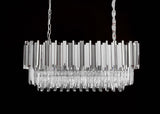 Imperial Long Silver 90 függőlámpa – acél, kristály