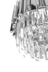 Imperial Long Silver 90 függőlámpa – acél, kristály