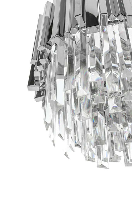 Imperial Long Silver 90 függőlámpa – acél, kristály