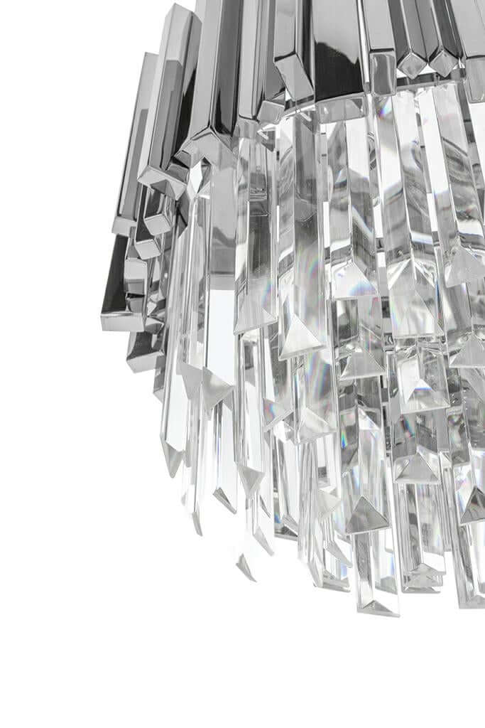 Imperial Long Silver 90 függőlámpa – acél, kristály