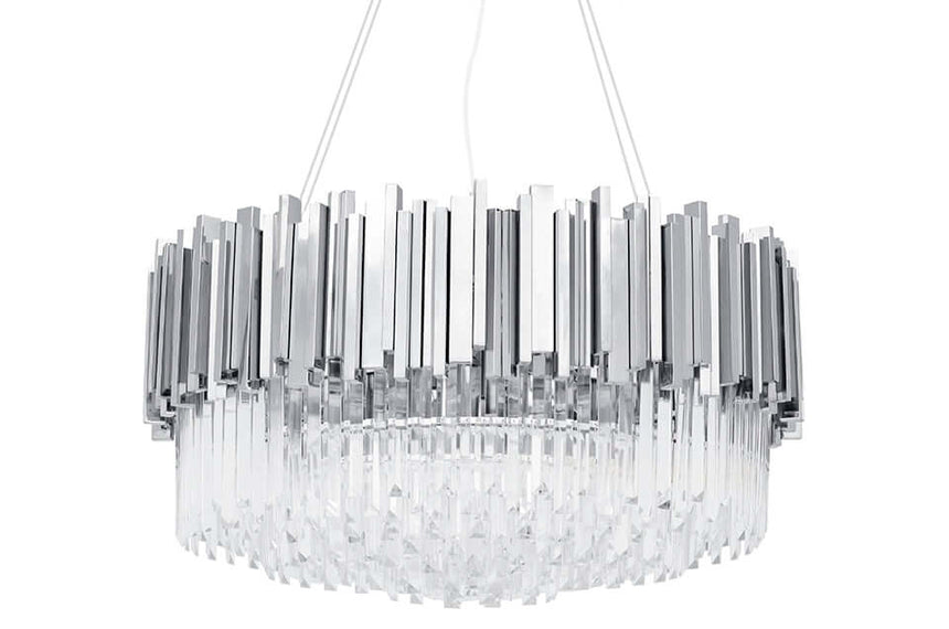 Imperial Silver 80 függőlámpa – acél, kristály