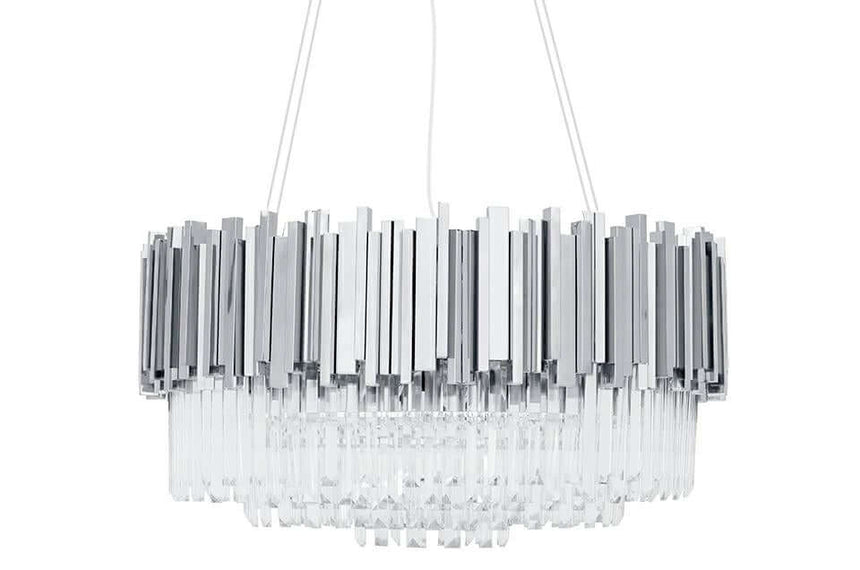 Imperial Silver 80 függőlámpa – acél, kristály
