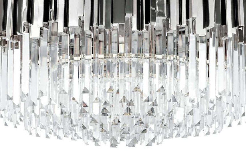 Imperial Silver 80 függőlámpa – acél, kristály