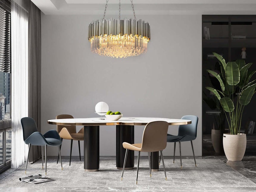 Imperial Silver 80 függőlámpa – acél, kristály