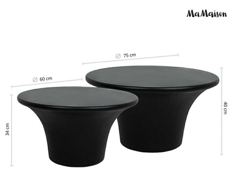 Podium 60/75 dohányzóasztal fekete, 2 darabos szett – MDF