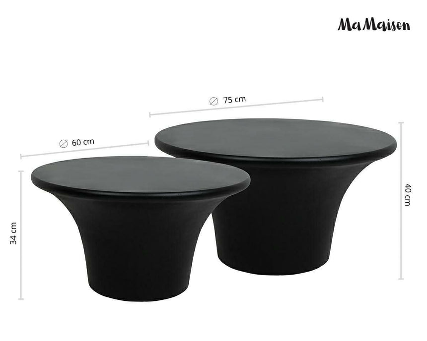 Podium 60/75 dohányzóasztal fekete, 2 darabos szett – MDF