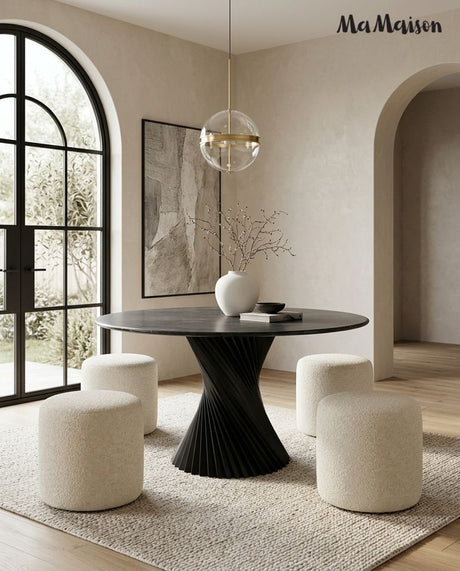 Tango 120 étkezőasztal fekete – márvány, mangófa