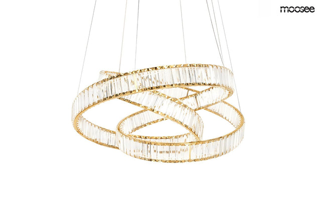 Wave 80 függőlámpa arany – LED, acél, kristály
