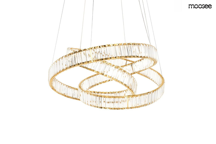 Wave 80 függőlámpa arany – LED, acél, kristály