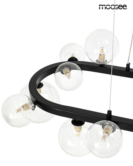 Alure Oval 120 függőlámpa fekete – acél, üveg