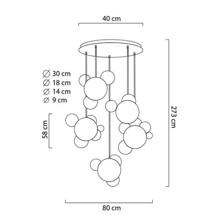 Capri Disc 5 függőlámpa arany – LED, üveg, alumínium