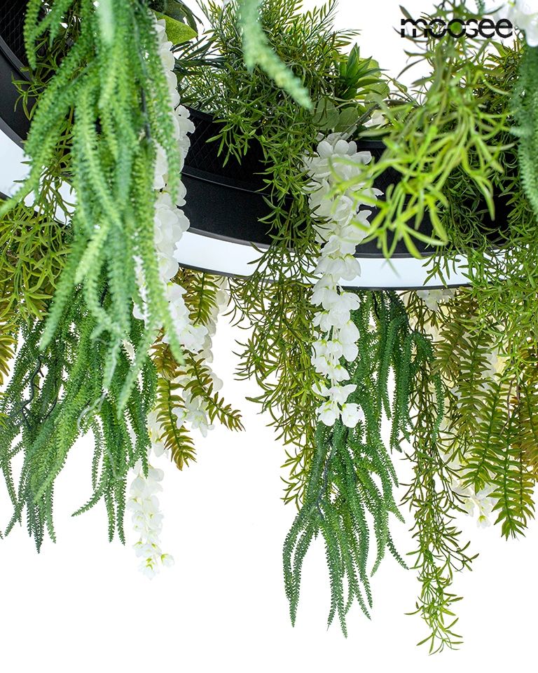 Gardens Wisteria 50 függőlámpa fekete – LED, művirág