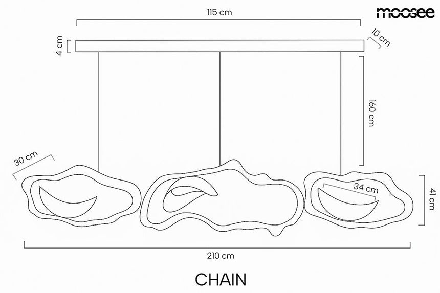 Chain 210 függőlámpa arany – LED, acél