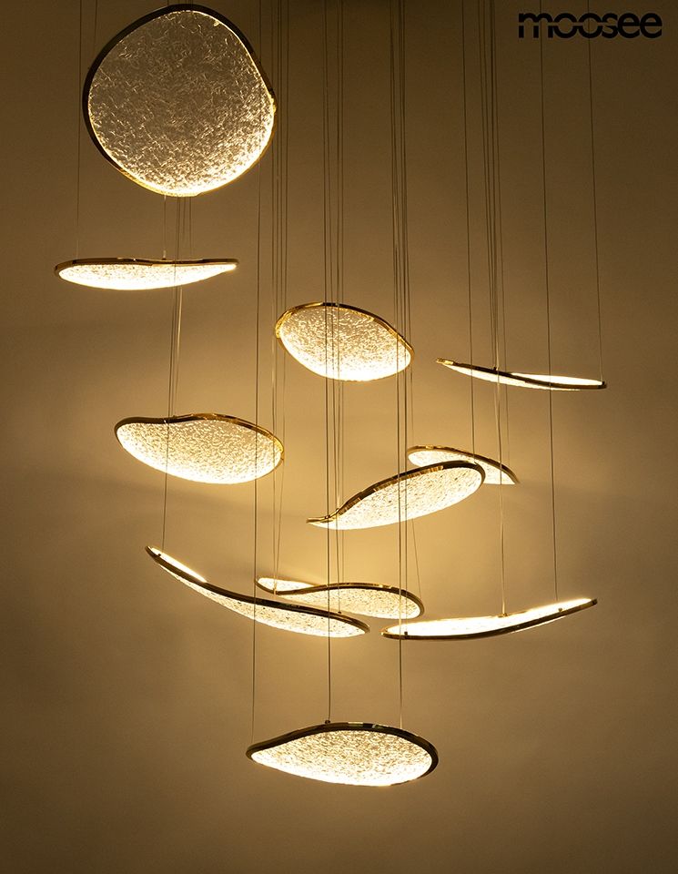 Medusa függőlámpa arany – LED, fém, akril
