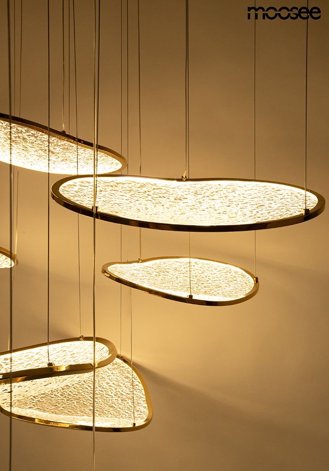 Medusa függőlámpa arany – LED, fém, akril