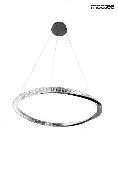 Anillo 80 függőlámpa fekete króm – LED, fém, alumínium