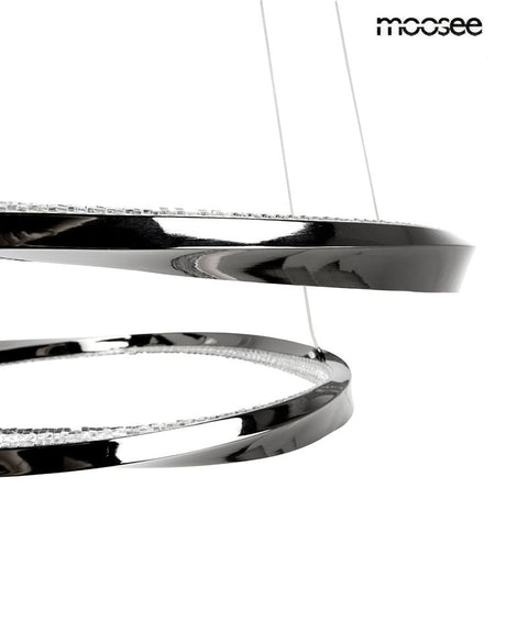Anillo 2 függőlámpa fekete–króm – LED, alumínium, akril