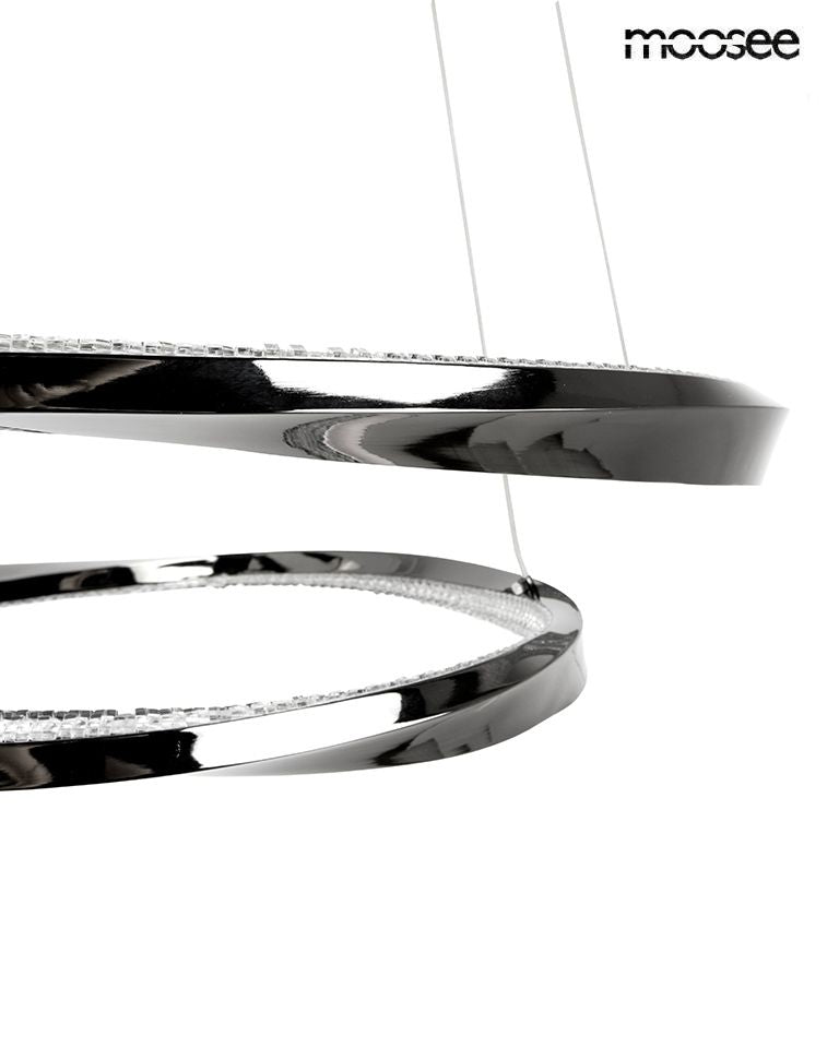 Anillo 2 függőlámpa fekete–króm – LED, alumínium, akril