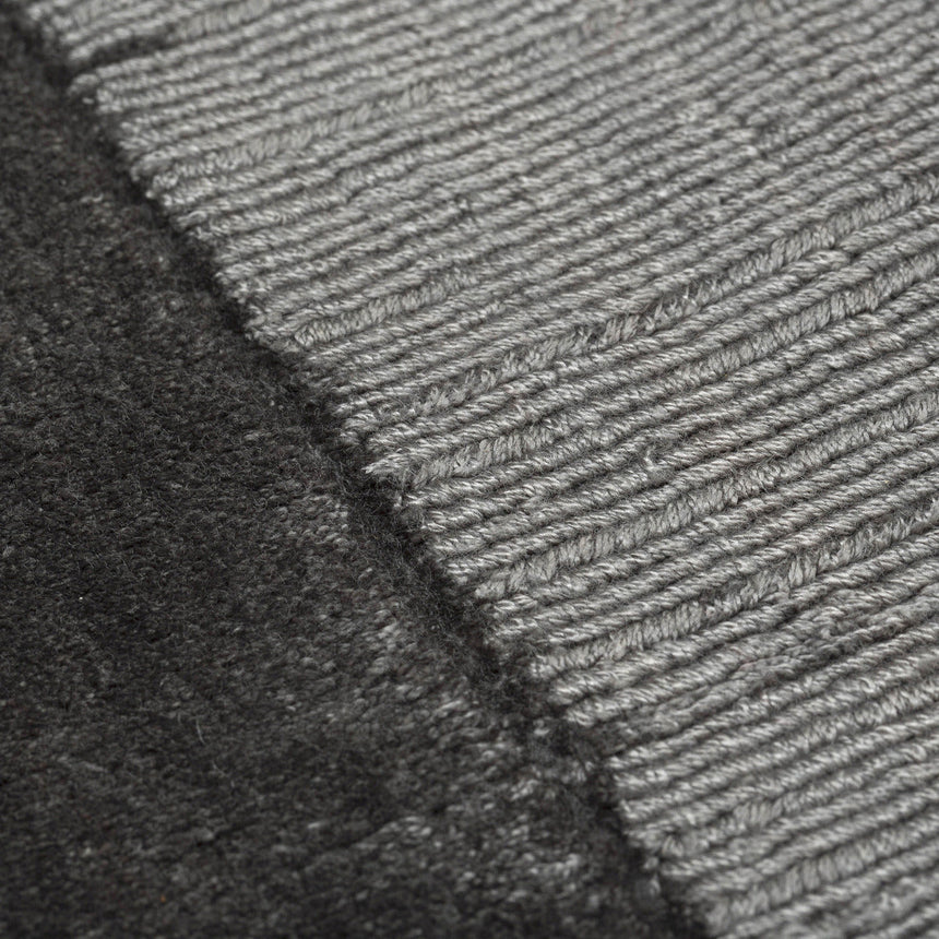 Aracelis Steel Grey viszkóz szőnyeg szálszerkezete közelről
