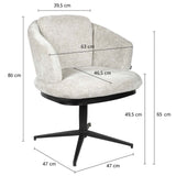 Sierra karfás szék méretrajza: 63 × 64 × 79 cm, 49,5 cm ülésmagasság