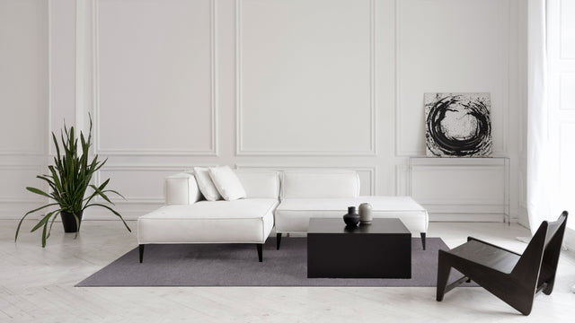 Basic Gray modern szőnyeg felülnézetből, szürke színben