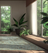 Boho Mint modern szőnyeg felülnézetből, mentazöld boho mintával