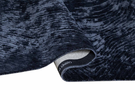 Canyon Dark Blue viszkóz szőnyeg szálszerkezete részletben