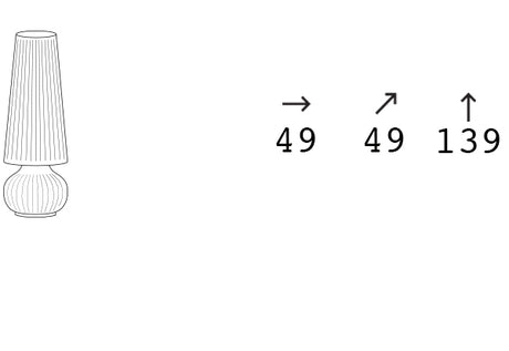 Fade M állólámpa termékrajz, 140 cm magas