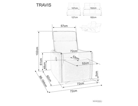 Kanapé Travis 2 Velvet
