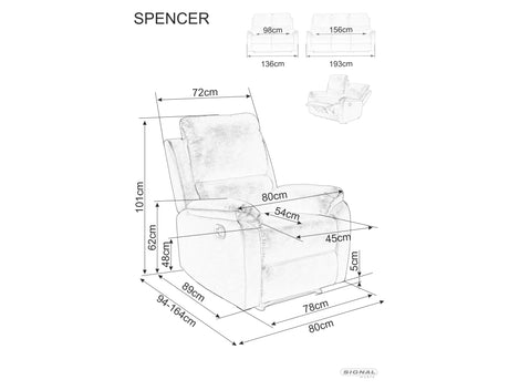 Kinyitható fotel Spencer 1 Velvet