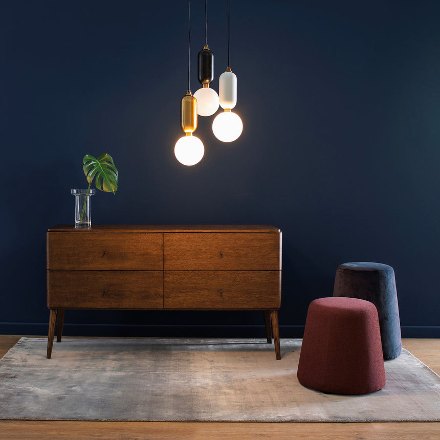 Geos Smoky Blue viszkóz szőnyeg enteriőrben