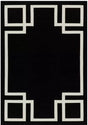 Hampton Black modern szőnyeg felülnézetből, fekete art deco mintával