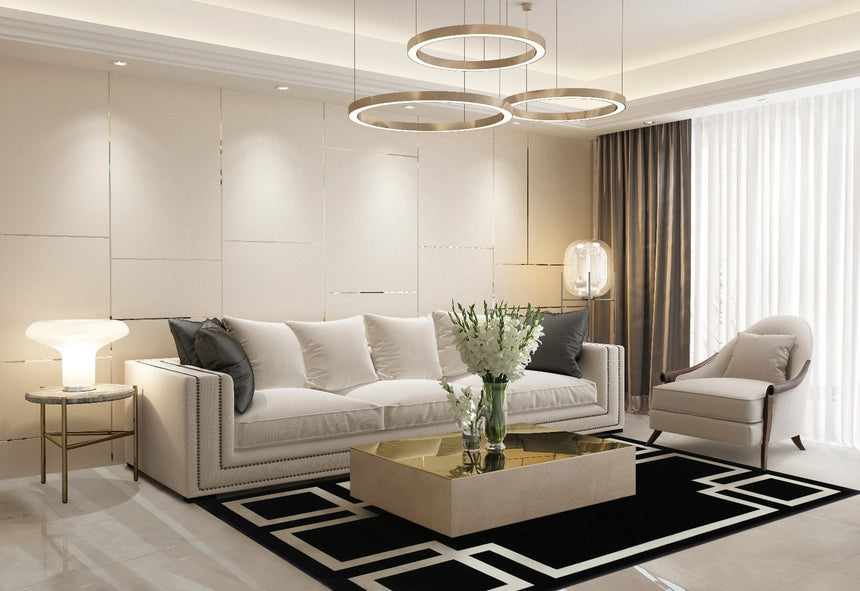 Hampton Black modern szőnyeg enteriőrben