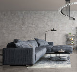 Illusion Blue Gray modern szőnyeg enteriőrben