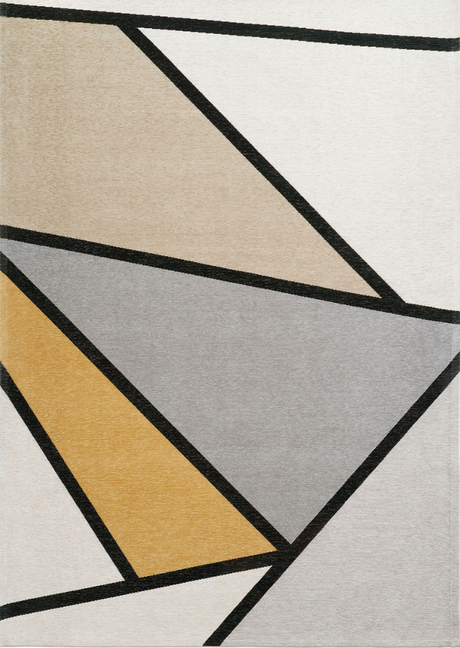 Ingrid Yellow modern szőnyeg felülnézetből, sárga jacquard mintával