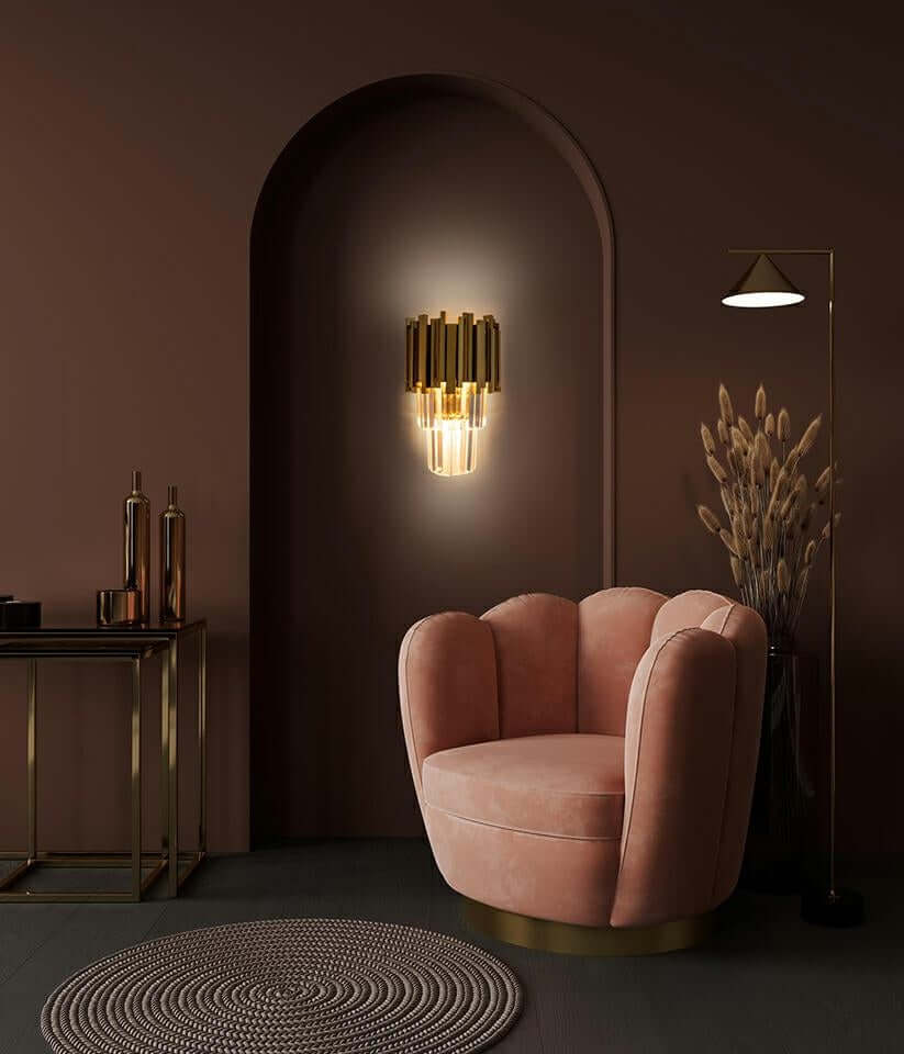 Imperial Wall Gold fali lámpa – acél, kristály