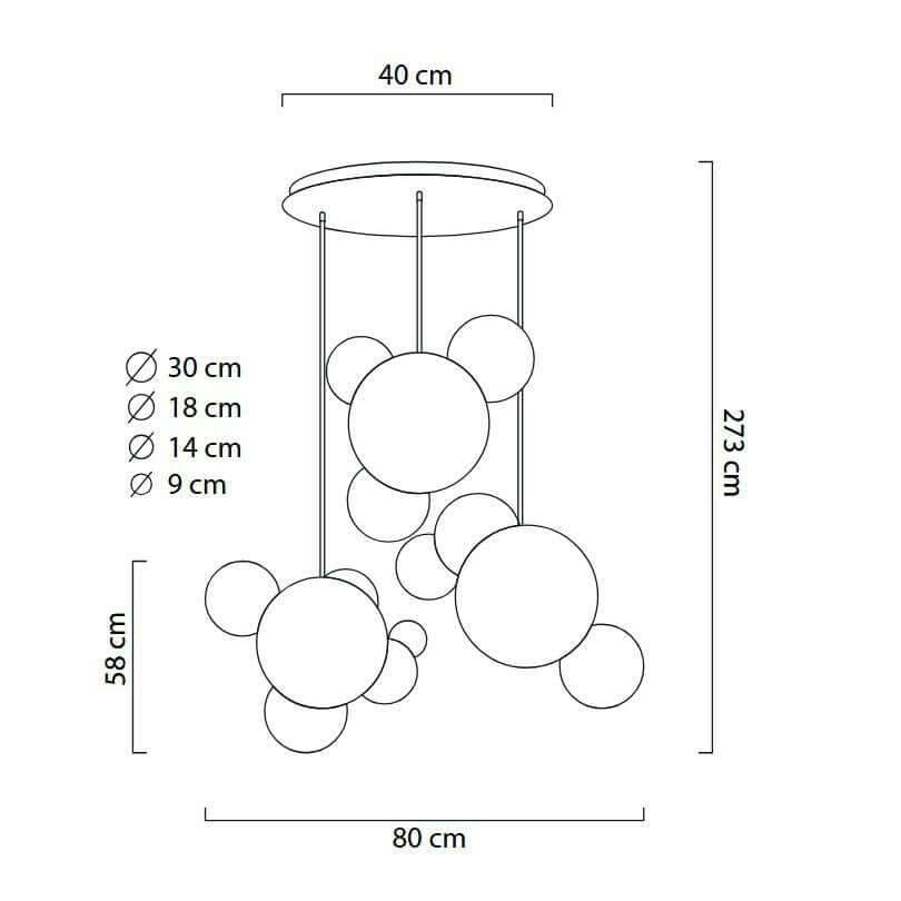 Capri Disc 3 függőlámpa arany – 180 LED, alumínium, üveg