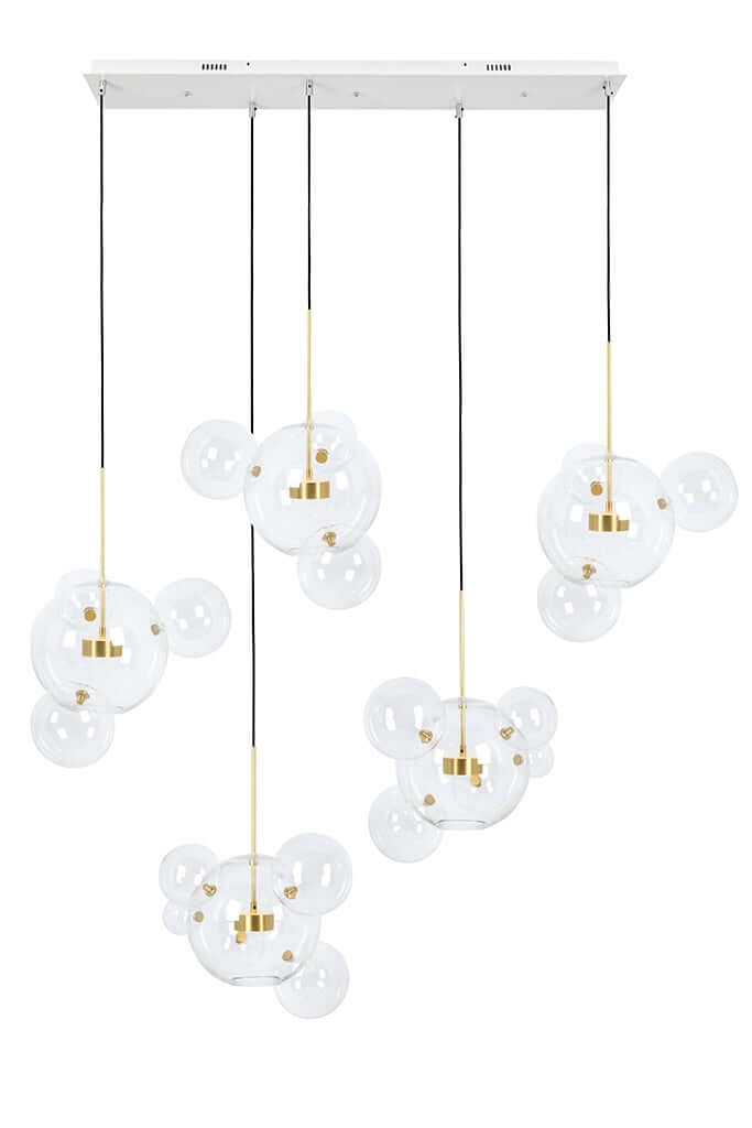 Capri Line 5 függőlámpa arany – 300 LED, alumínium, üveg