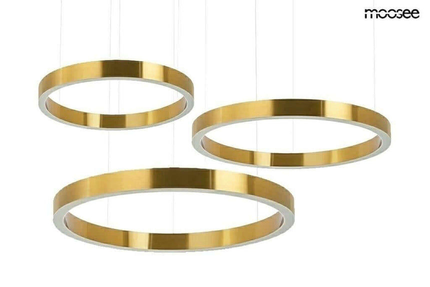 Ring 40 + 60 + 80 függőlámpa arany – egy plafonlámpatestben