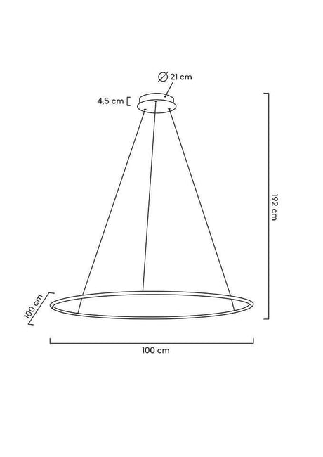 Ring Slim 100 függőlámpa arany