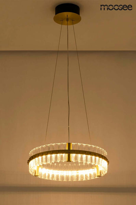 Saturnus 47 függőlámpa arany – LED, kristály, csiszolt acél