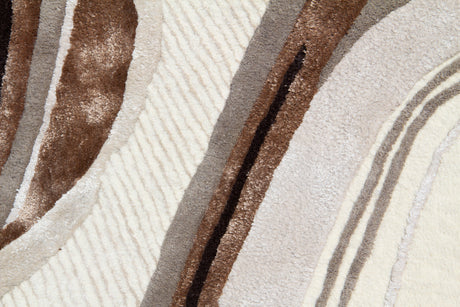 Lava Beige gyapjú szőnyeg szálszerkezete közelről