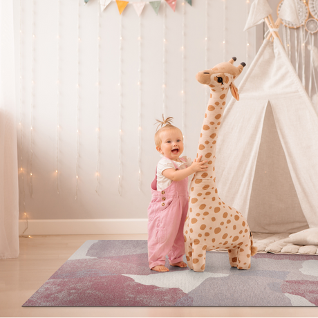 Lila Rosa modern szőnyeg a kollekció enteriőrfotóján