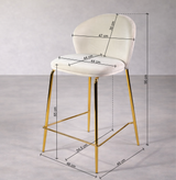 KL Lily kényelmes bárszék 65 cm krém színben