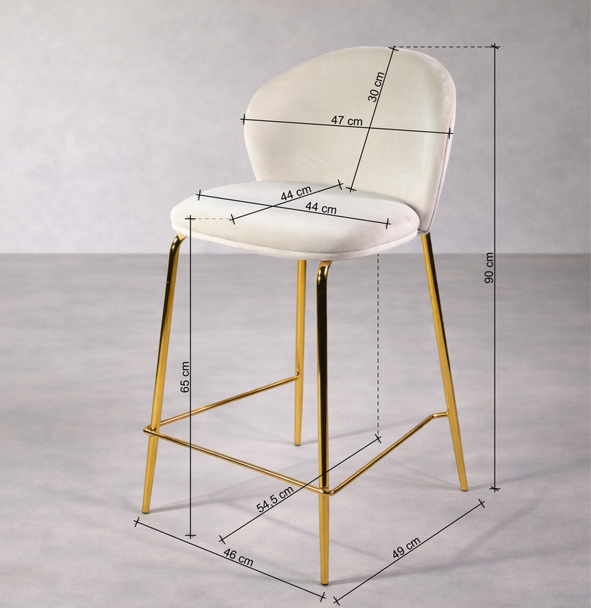 KL Lily kényelmes bárszék 65 cm krém színben